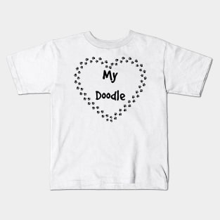 Love my doodle with paws for Dog lovers Kids T-Shirt